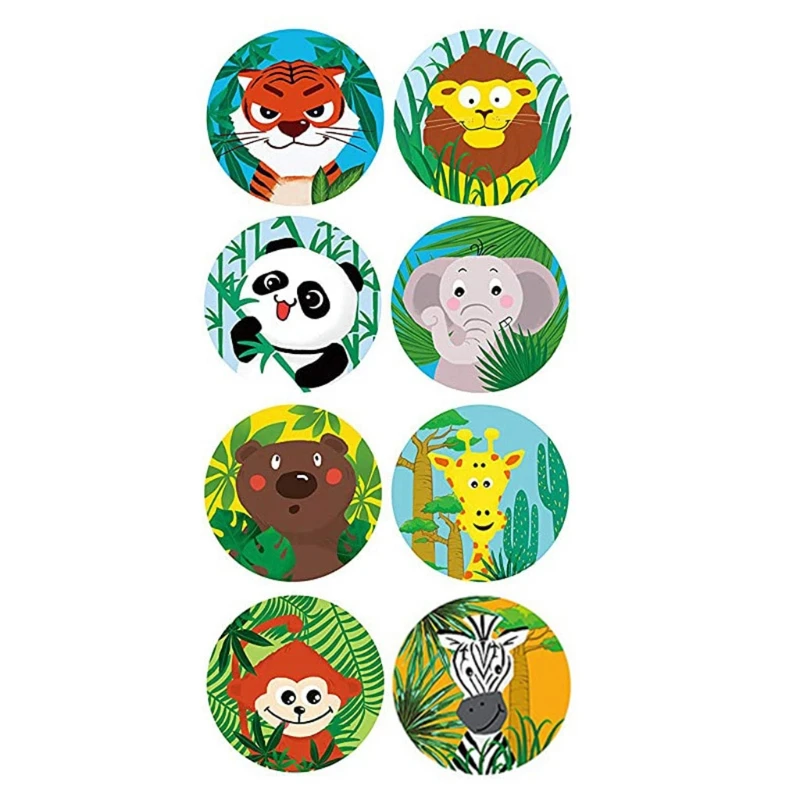 

1 Roll Cartoon Animal Stickers Adhesive Tape Child Teacher Reward Sticker Gifts
