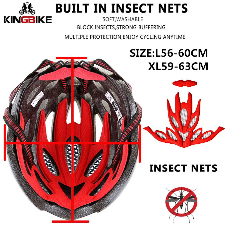 KINGBIKE New Design Black Bicycle Helmets MTB Mountain Road Cycling Helmet Bike casco ciclismo bicycle helmet size L-XL