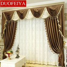 

New Solid Color Dutch Velvet Valance Window Curtains Fabric European Curtain In Living Room Blackout Pelmet Drapes for Bedroom