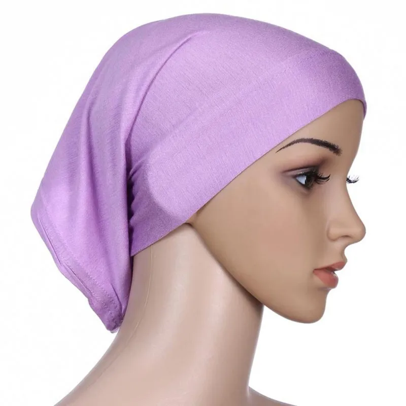 Женский хиджаб цвета кости 15 под крышкой волос шапка головной платок мусульманская шапочка Rk - Цвет: 6