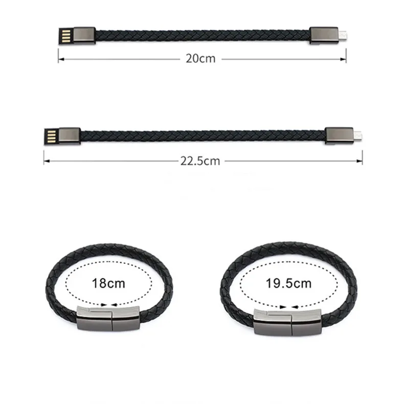 Открытый Портативный браслет кабель для мини микро зарядное устройство USB зарядка для samsung для iPhone 11 Pro Android type-C телефонный кабель