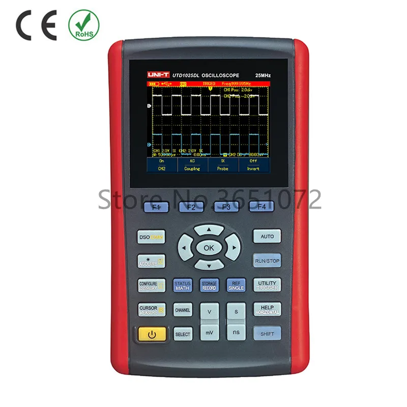 

UTD1025DL Handheld Digital Storage Oscilloscope 25MHz Bandwidth