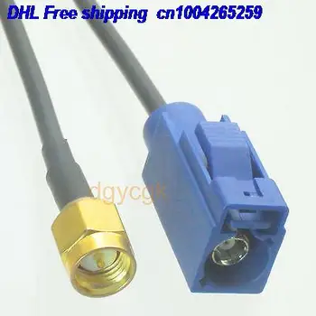 

EMS/ DHL 50pcs Fakra SMB female C 5005 bule to SMA male plug RG174 Jumper pigtail 6" cable 22j
