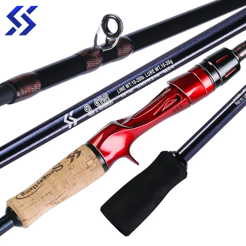

Sougayilang 4 Sections 1.8/2.1/2.4M Fast Action Casting Fishing Rod Carbon Fiber Ultralight Fishing Pole Portable Fishing Tackle