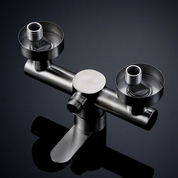 

Bathroom Bathtub Hot and Cold Shower Faucet Valve Mixer Wall-Mounted Stainless Steel Washbasin Faucet