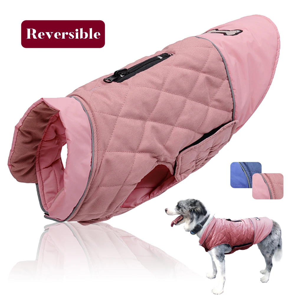 

Reflective Dog Clothes Coat Winter Pet Clothing for Large Dogs French Bulldog Clothes Jacket Warm Pet Costume Dog Vest Outfit