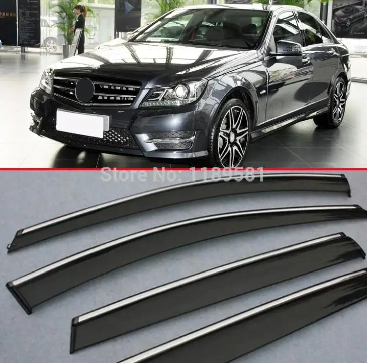 Plastic Exterior Visor Vent Shades Window Sun Rain Guard Deflector For Benz C Class C200 2011-2013 | Автомобили и мотоциклы