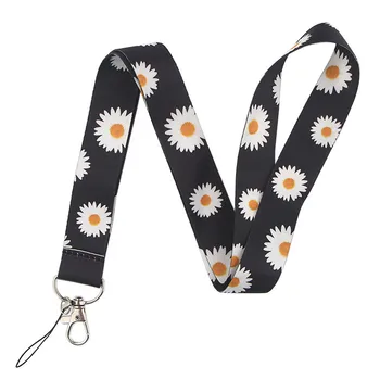 

Trendy Flower Print Neck Strap Hang Rope for Keys ID Card Mobile Phone Straps Key Chain Cute Phone Hanger Lanyard Badge Holder
