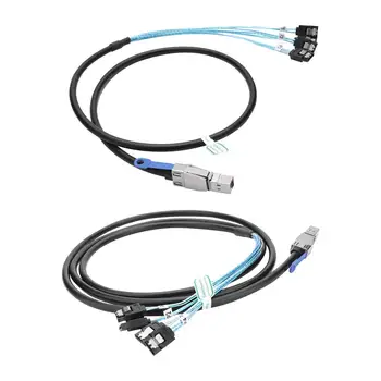 

H0406 Mini SAS SFF-8644 to 4x SATA 7P Cable Server External Hard Disk High Density Cord 1m/3.28ft 2m/6.56ft