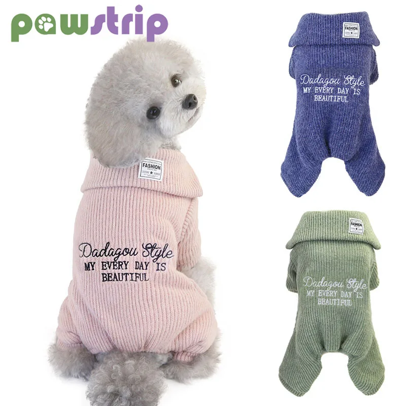 

Winter Dog Jumpsuit Knited Wool Pet Dog Clothes Warm Dogs Coat Chihuahua Yorkies Puppy Sweater Pet Clothing for Small Dog Cat