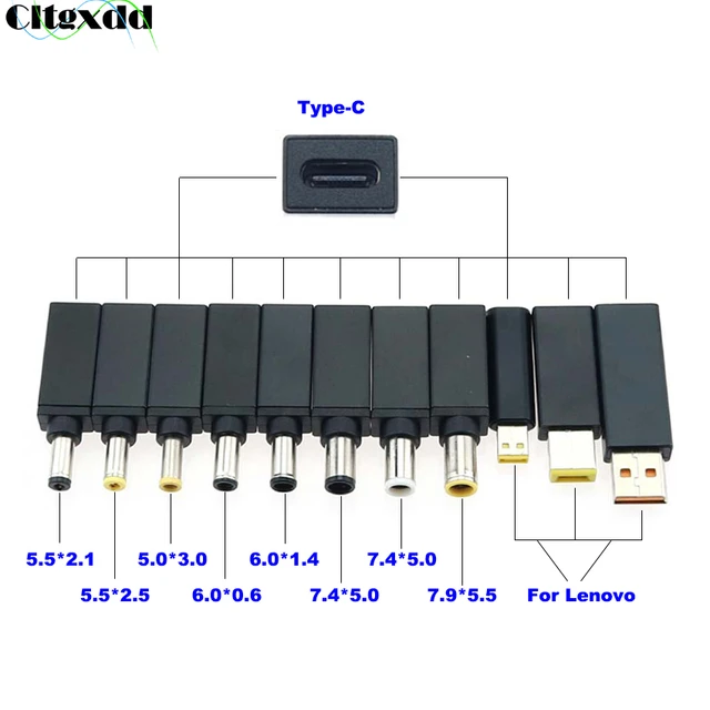 Conector de Adaptador de Enchufe Macho USB-C Type-C a 6.0x1.4 mm Para