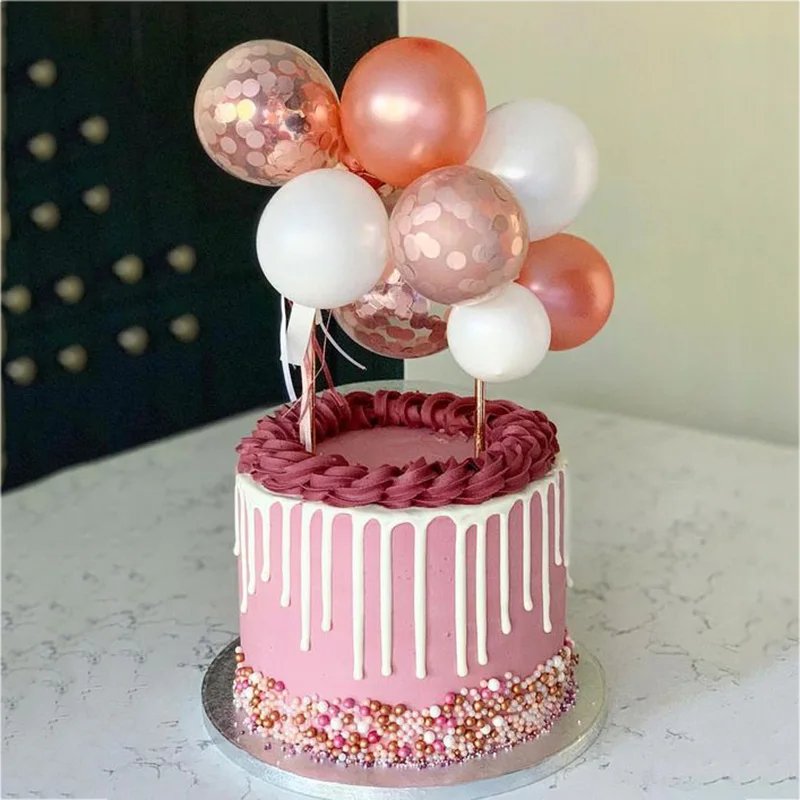 10pcs 5inch balloon topper birthday party decorations kids cake toppers baby shower DIY rose gold balloons topper wedding decor