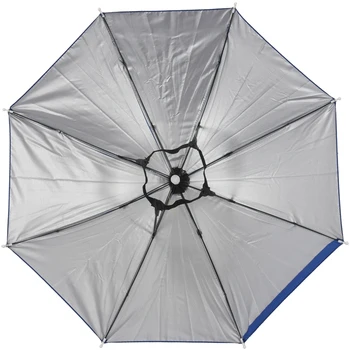 

26" Diameter Elastic Band Fishing Headwear Umbrella Hat Dark Blue