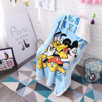 

Disney Blanket Mickey and Minnie Cartoon Bedspread Kids Summer Spring Throws 100x140cm Quality Flannel Winter Warm Thin Quilt