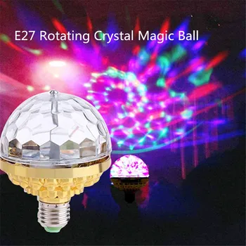 

Party Lights Rotating Magic Ball RGB LED Stage Light Bulb E27 Lamp LED Stage Light for Disco Karaoke Wedding Christmas Effect