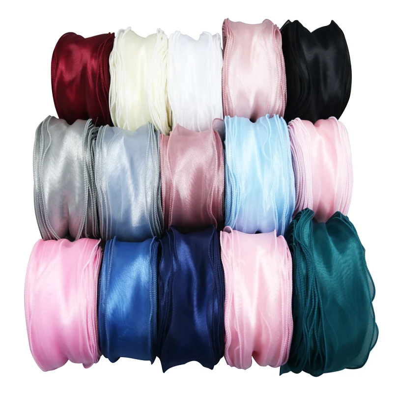 Wave Silk Organza ribbon 60mm Bow material for hair ornament gift wrapping decoration lace ribbons ribbon decoration,ribbon supplies,organza ribbon,wrapping ribbon,lace trim ribbon
