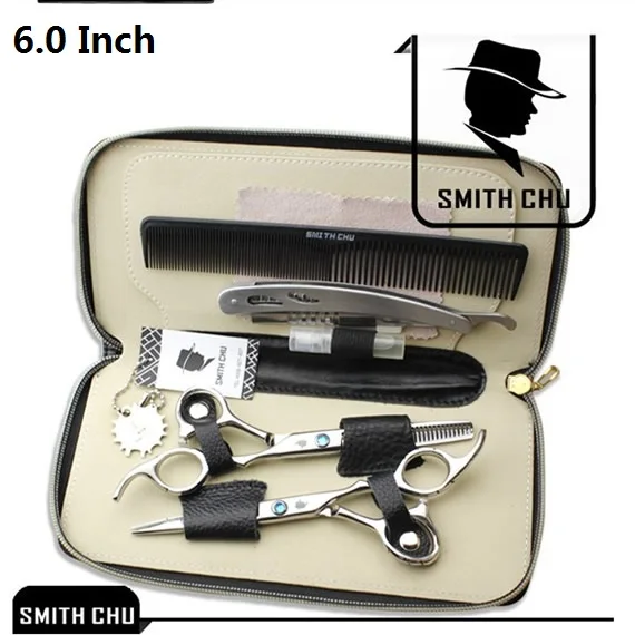 Smith Chu 5," ножницы для волос для парикмахерских салонов парикмахерские резка и истончение подходящие ножницы сакура шаблон машинка для стрижки волос LZS0101 - Цвет: LZS0006 60 with bag