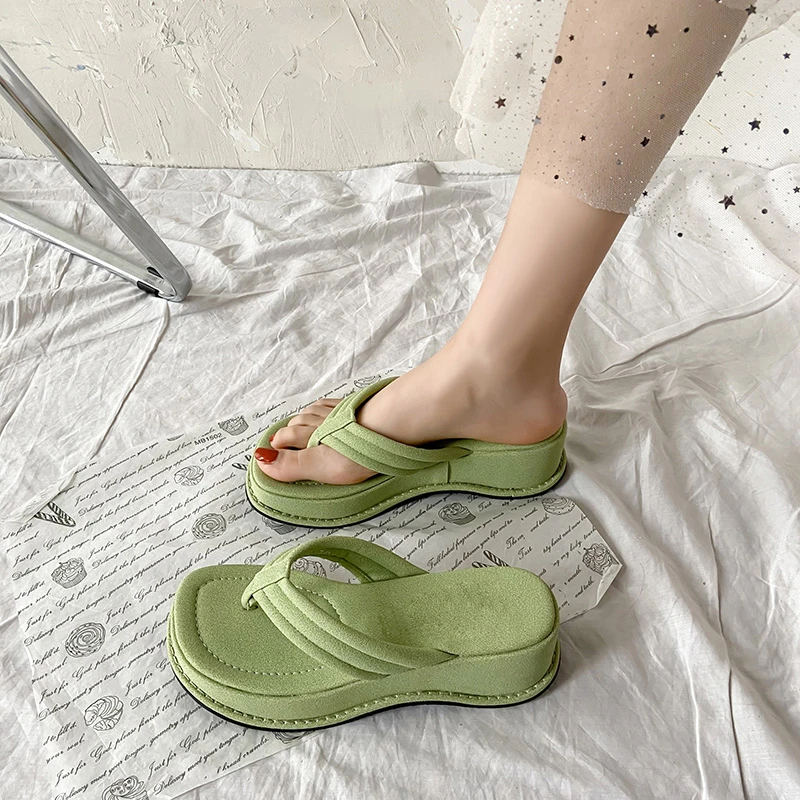 Chanclas de goma para mujer, zapatillas informales de plataforma, chanclas de lujo hawaianas planas de goma Roma, 2021|Zapatillas| - AliExpress