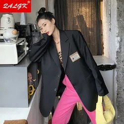 Senhoras terno jaqueta 2021 outono roupas nova qualidade drape solto all match roupas femininas temperamento moda elegante casual topo