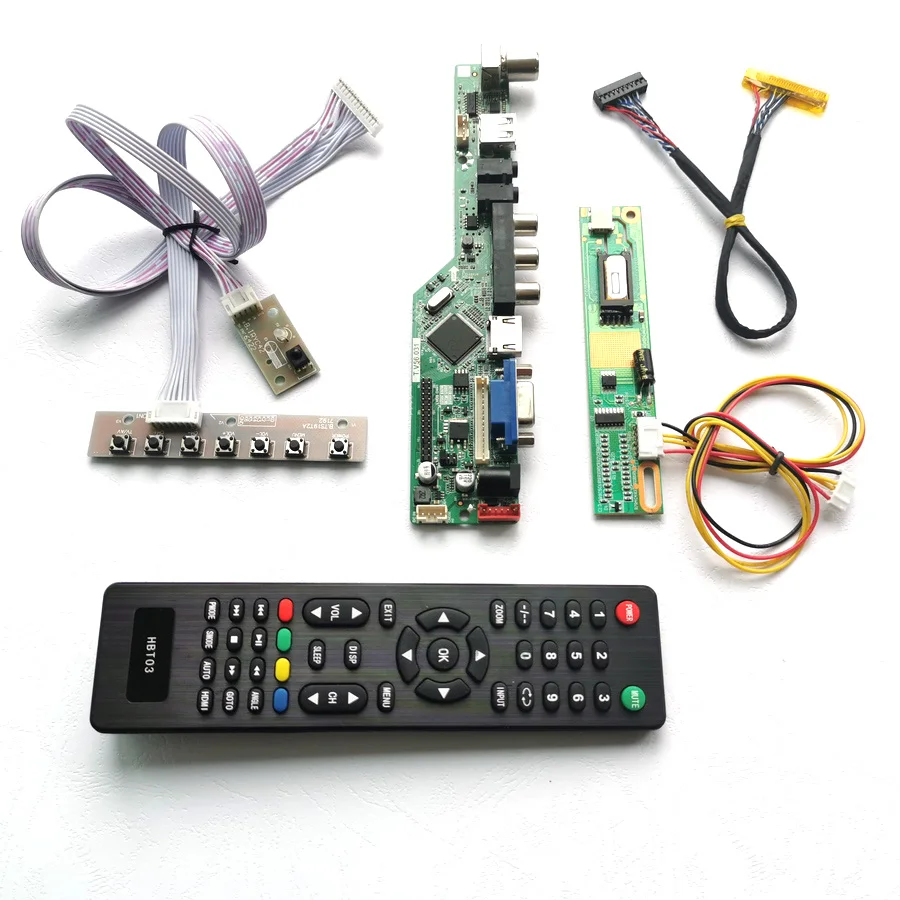Для B154EW04 V7 V8 HDMI VGA USB AV RF LVDS 1CCFL 30Pin клавиатура+ пульт+ инвертор T. V56 привод плата ЖК-панель монитор DIY kit