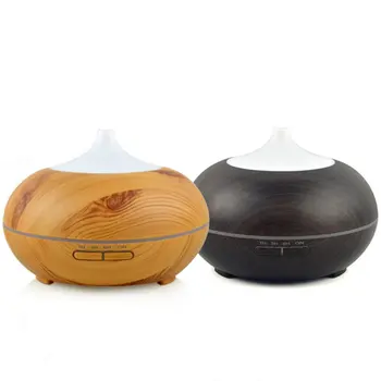 

Round Hotel Wood Aromatherapy Machine Home Silent Humidifier Bar Diffuser Wood Grain Essential Oil Diffuser