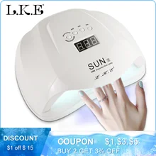 LKE SUN X 48 Вт 54 Вт лампа для ногтей ЖК-дисплей светодиодная УФ-лампа для ногтей Гель-лак отверждаемая лампа с нижней 30 s/60 s таймер лампа для ногтей 36 Вт сушилка