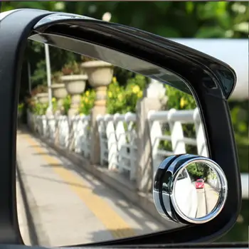 

2pcs 360-degree Wide Angle Adjustable Rotation Round Car Rearview Auxiliary Blind Spot Mirror Car Accessories