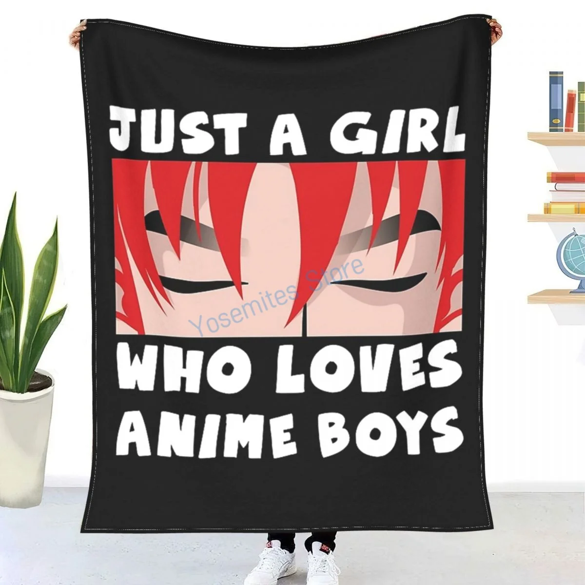 

JUST A GIRL WHO LOVES ANIME BOYS Throw Blanket Winter flannel bedspreads, bed sheets, blankets on cars and sofas, sofa covers