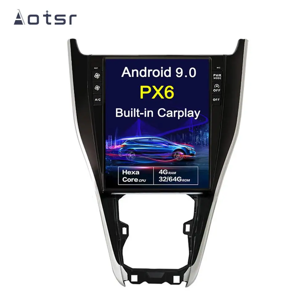 Android 9,0 Tesla вертикальный экран Автомобильный плеер gps навигация для Toyota Harrier 2013- аудио плеер 12,1 дюймов