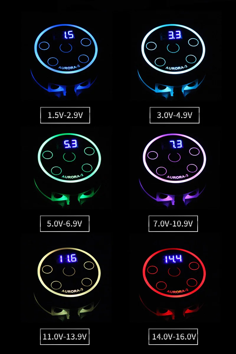 Источник питания для тату Aurora-2, обновленный цифровой ЖК-дисплей, мини светодиодный сенсорный блок питания для татуировок, поворотные машинки, ручка