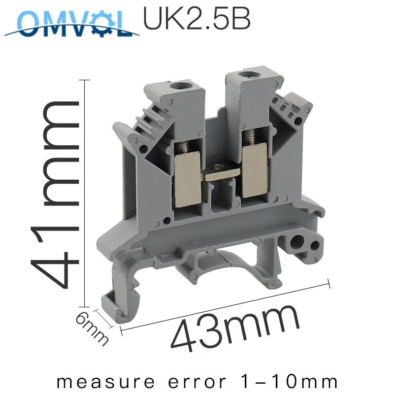 UK2.5B/UK3N/UK5N/UK6N/UK10N/UK16N направляющая Клеммная колодка Разъем прочный - Цвет: UK2.5B