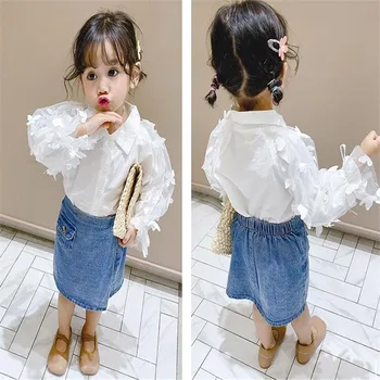 

Girls Flower Cotton Shirts Baby Girl Blouse Kids Top Wholeseale