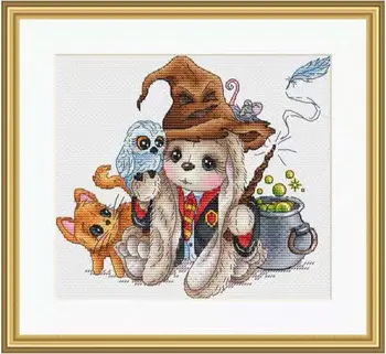 

Needlework 14CT 16CT Cross Stitch, DIY Count Cross Stitch, Embroidery Set,Magician Rabbit