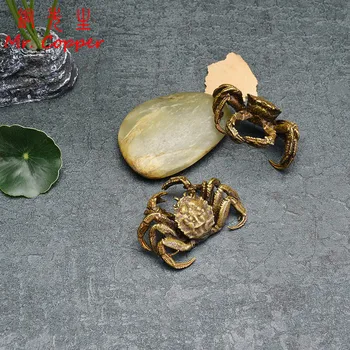 

Antique Bronze Small Crab Statue Tea Pet Ornament Pure Brass Solid Animal Miniature Figurine Vintage Home Decoration Accessories
