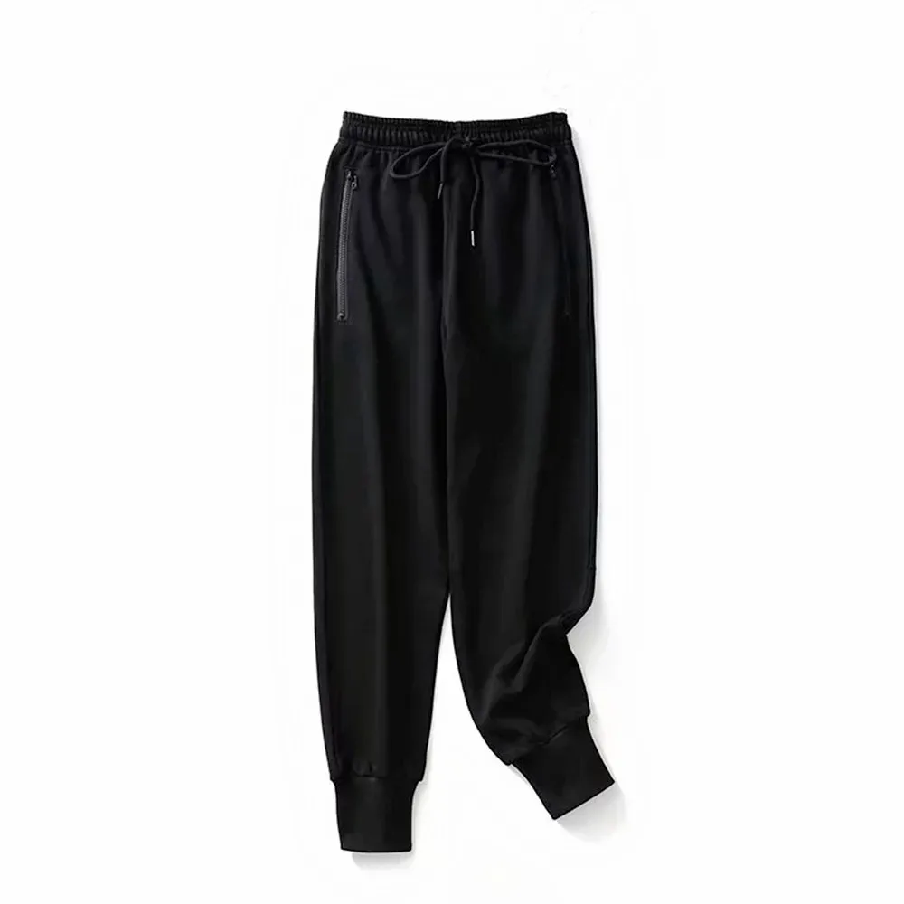 Zippered Pocket Sweatpants Joggers Soft Touch Loose Harem version Dance Exercise Fitness Pants Drawcord Running Trousers Women