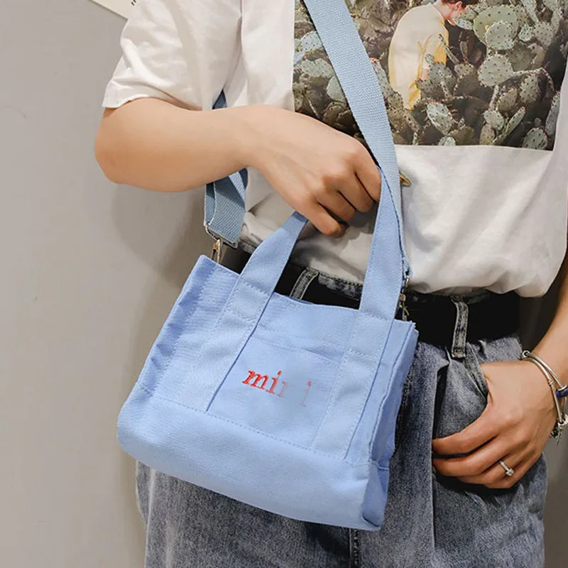 

INS Canvas Bag Mini Messenger Bag Women's 2019 New Style Korean-style Versatile Sesame Street Shoulder Bag/ Hand Bag Harajuku-St