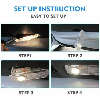 

4pcs 6500K Car Door Welcome Lamp Courtesy LED Projector Light LOGO Shadow Lamp Low Power Consumption For BMW M
