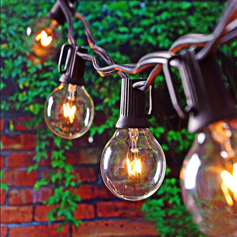 

G40 25 lamps 11M Led String lights Waterproof ip44 Led Clear Globe Ball guirlande holiday Party Wedding Light dropshipping