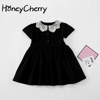 

Summer New Children's dress Solid Lace Collar Princess Little Girl's Dress Baby Girl Clothes