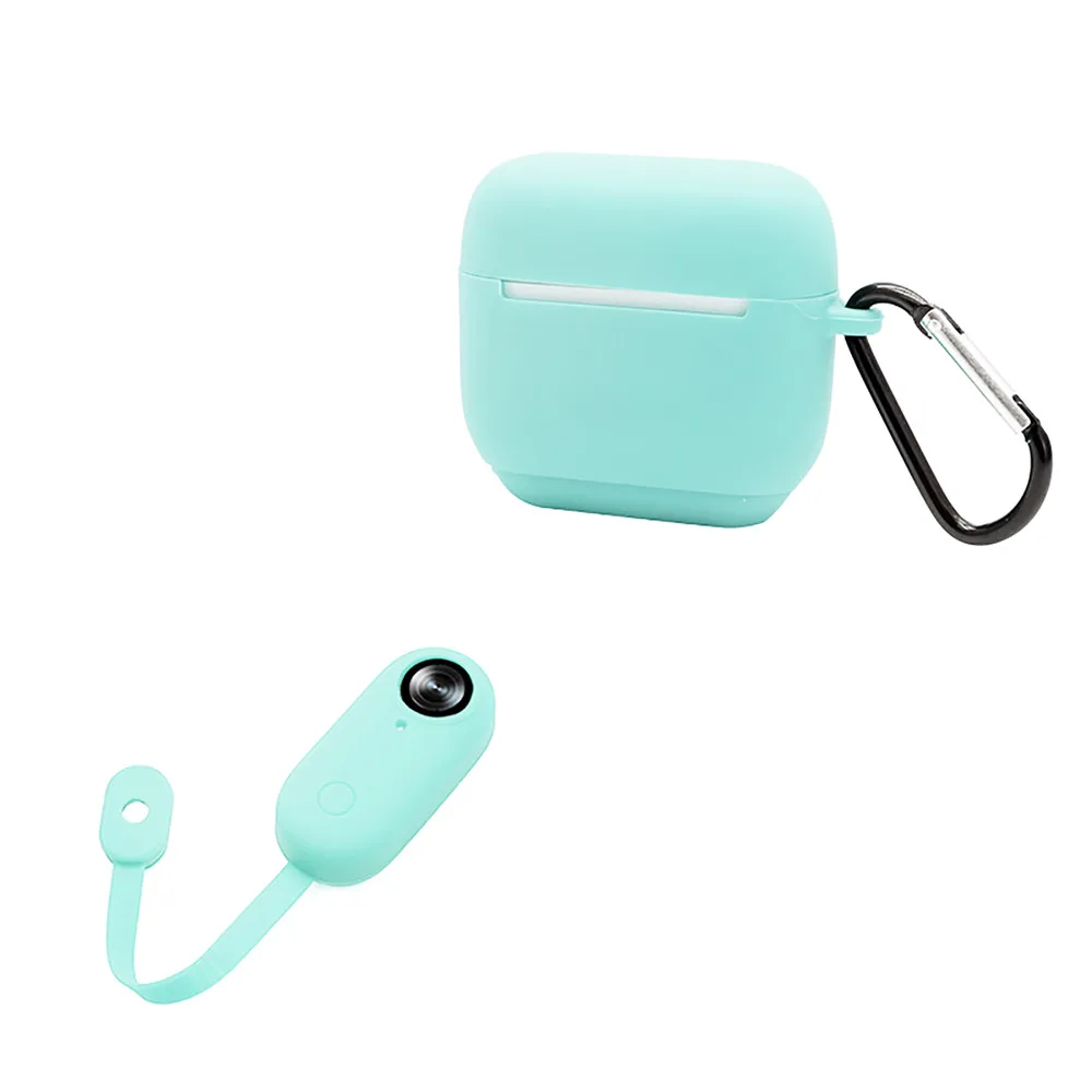 mint green Силиконовый противоударный чехол для зарядки и защитный чехол для камеры с пряжкой для Insta 360 Go экшн-камера защитная часть - Цвет: mint green