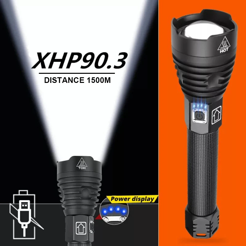 

Most powerful led flashlight torch XHP90.3 Rechargeable usb tactical flashlight XHP70.2 18650 flash light lamp Lantern for bike
