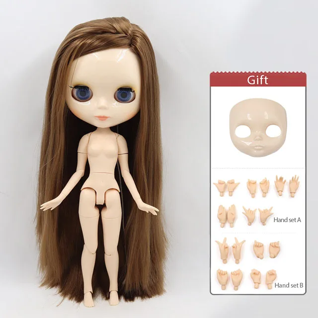 Ледяная фабрика Blyth кукла 1/6 BJD индивидуальные обнаженные тела с белой кожей, глянцевое лицо, подарок для девочки, игрушка - Цвет: BL0623 c