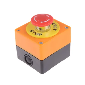 

New 1 PC Plastic Shell Red Sign Push Button Switch Mushroom Emergency Stop Button AC 660V 10A NO+NC LAY37-11ZS