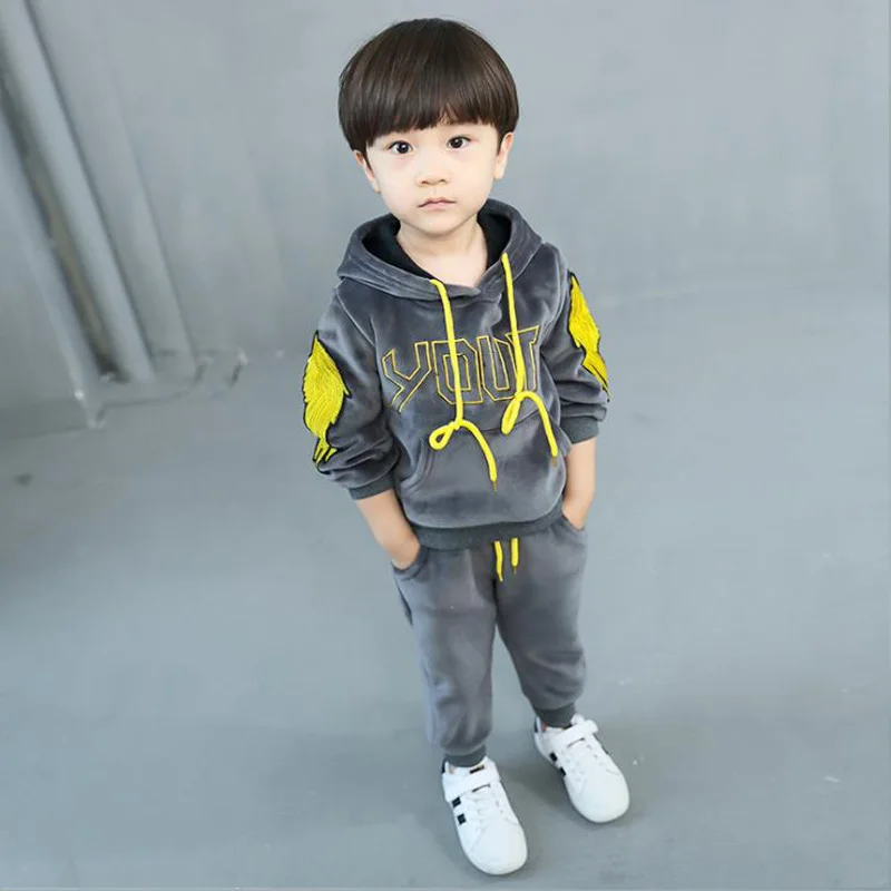 Детский костюм из плюша для малышей; Новинка года; детская одежда; бархатное пальто для мальчиков; Красивая Осенняя мода - Цвет: gray
