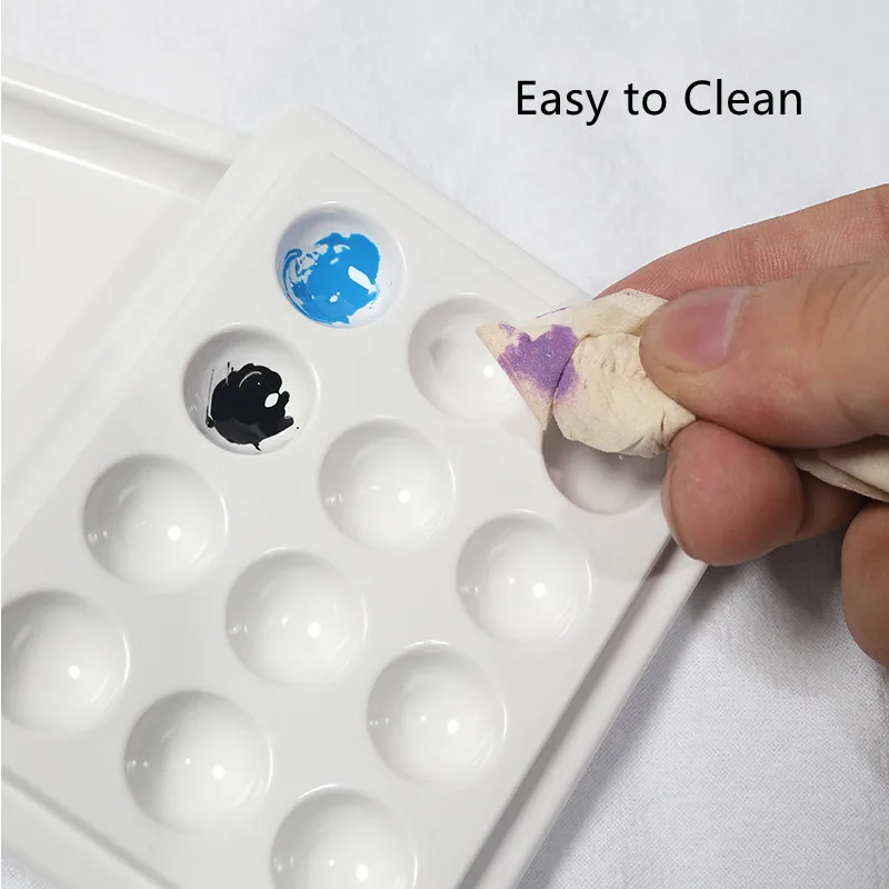 Watercolor Paint Palette 12-Well Mini Plastic With Lid For Gouache Nail Painting Drawing Art Supplies color palette watercolor palette