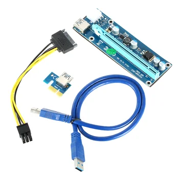 

USB 3.0 PCI-E PCI Express Extension Cable 1X to 16X Extender Riser Mining Dedicated Graphics Card Adapter with SATA Power Cable