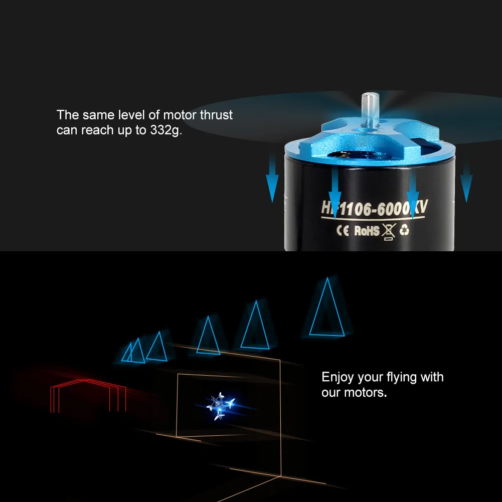 Дрон fimi x8 se Дрон gpsHGLRC пламя HF1106 6000KV бесщеточный двигатель для FPV гоночный Дрон 4k dji spark покупка