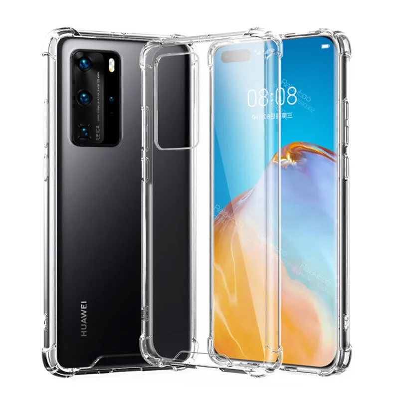 Прозрачный силиконовый чехол для huawei p40 pro p 40 lite light on p40pro p40lite мягкий ТПУ