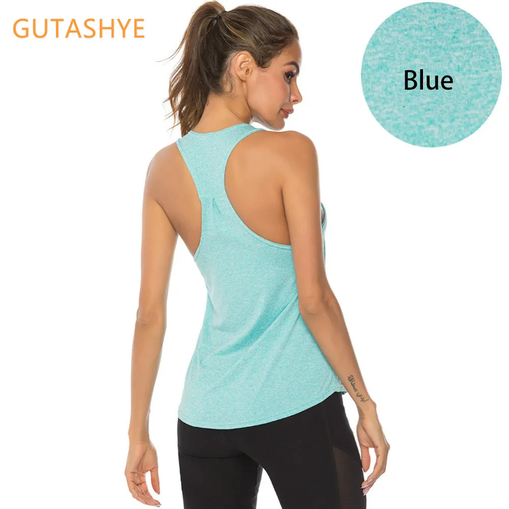 Yoga Top Sports Tank Sports T Shirt Yoga Shirt Sports Shirt GUTA 4XL Women Racerback Yoga Tank Tops Sleeveless Fitness Yoga Shirts Quick Dry Athletic Running Sports Vest Workout T Shirt