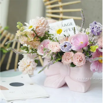 

Pink Bow Sweet Flower pot Creative ceramic pots for plants maceteros decorativos vaso planta maceta ceramica home decor suculent